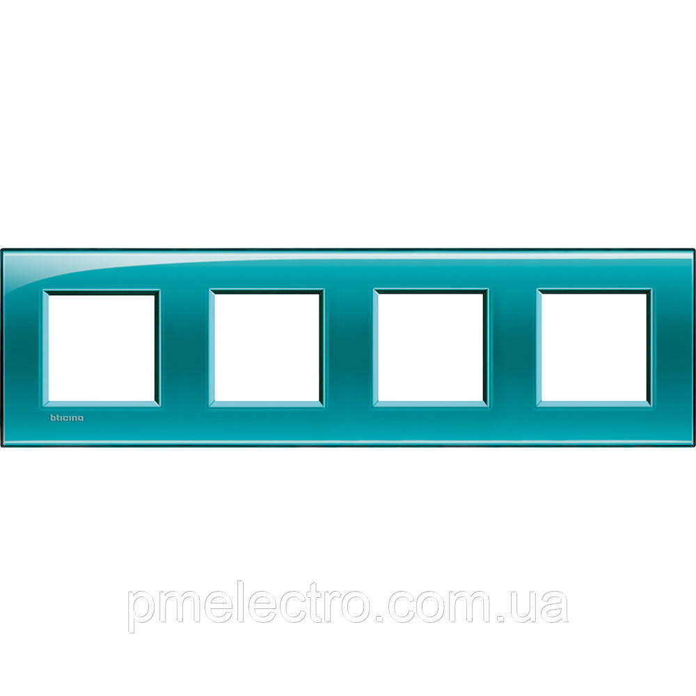 Рамка прямокутна 4-поста, Зелений, Legrand Bticino LivingLight, LNA4802M4VD