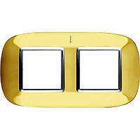 Рамка овальна 2+2 — модуля, Золото, Legrand Bticino Axolute, HB4802/2OR