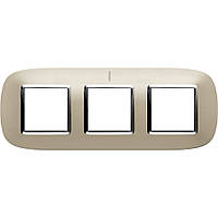 Рамка овальна 2+2+2 — модуля, Світлий титан, Legrand Bticino Axolute, HB4802/3TC