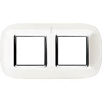 Рамка овальна 2+2 — модуля, Білий, Legrand Bticino Axolute, HB4802M2HD