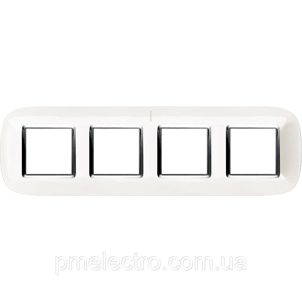 Рамка овальна 2+2+2 — модуль, Білий, Legrand Bticino Axolute, HB4802M4HD