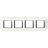 Рамка овальна 2+2+2 — модуль, Білий, Legrand Bticino Axolute, HB4802M4HD