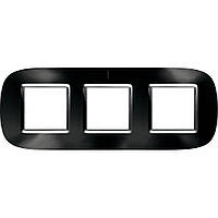 Рамка овальна 2+2+2 — модуля, Темний металік, Legrand Bticino Axolute, HB4802/3XS