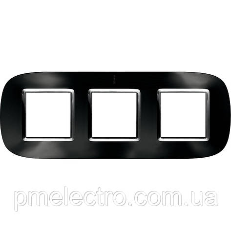 Рамка овальна 2+2+2 — модуля, Темний металік, Legrand Bticino Axolute, HB4802/3XS, фото 1