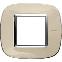 Рамка овальна 2-модуль, Бежева карамель, Legrand Bticino Axolute, HB4802DA