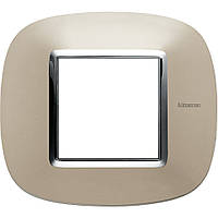 Рамка овальна 2 — модуля, Світлий титан, Legrand Bticino Axolute, HB4802TC