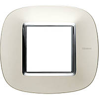 Рамка овальна 2 — модуля, Матове срібло, Legrand Bticino Axolute, HB4802SAN