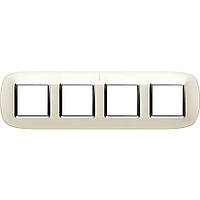 Рамка овальна 2+2+2 — модуль, Матове срібло, Legrand Bticino Axolute, HB4802M4SAN