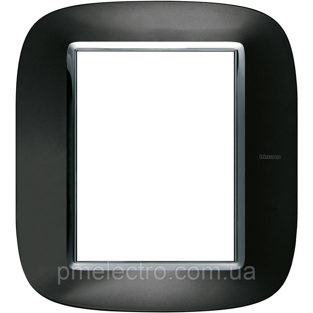 Рамка овальна 3+3 — модуля, Темний металік, Legrand Bticino Axolute, HB4826XS