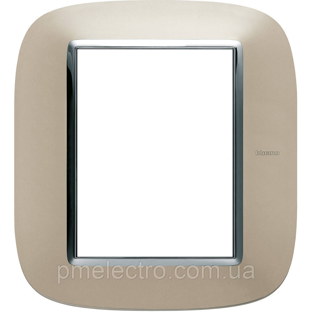 Рамка овальна 3+3 — модуля, Світлий титан, Legrand Bticino Axolute, HB4826TC
