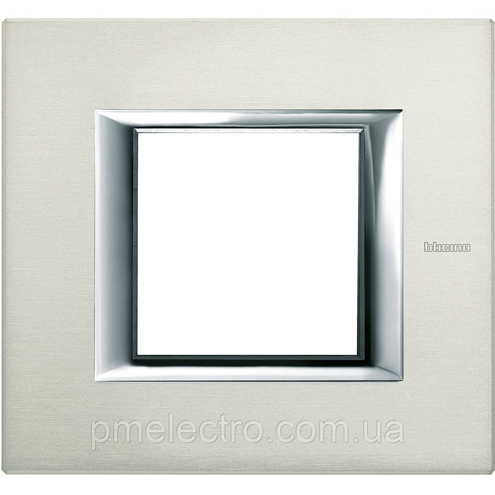 Рамка прямокутна 2 — модуля, Алюміній, Legrand Bticino Axolute, HA4802XC