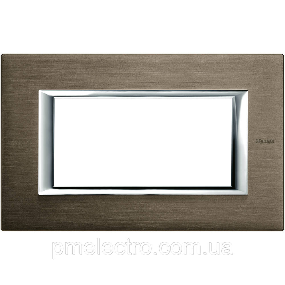 Рамка прямокутна 4 — модуля, Бронза, Legrand Bticino Axolute, HA4804BR