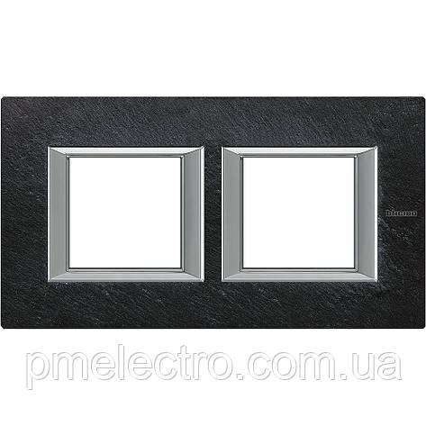 Рамка прямокутна 2+2 — модуля, Ардезія, Legrand Bticino Axolute, HA4802M2HRLV, фото 1
