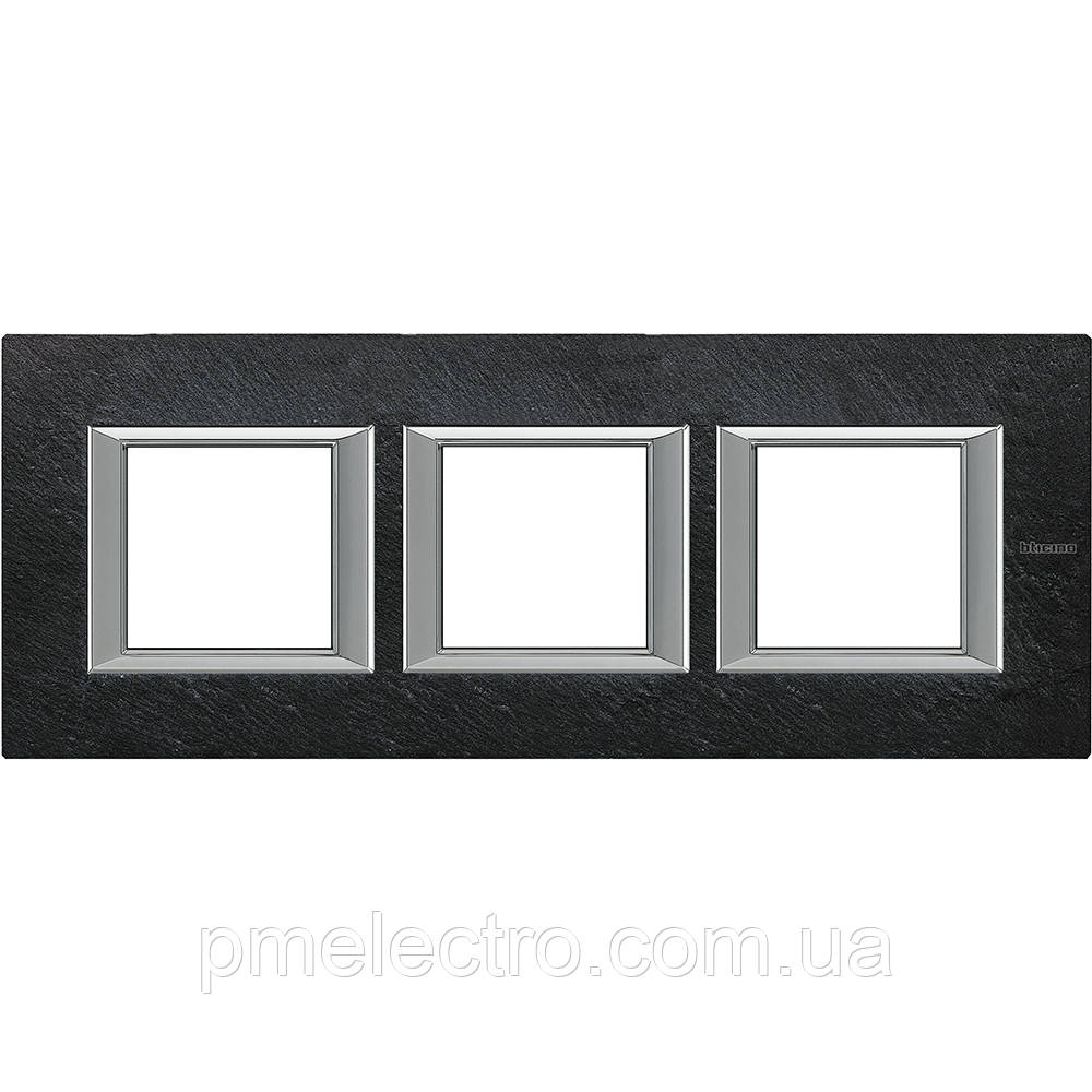 Рамка прямокутна 2+2+2 — модуля, Ардезія, Legrand Bticino Axolute, HA4802M3HRLV