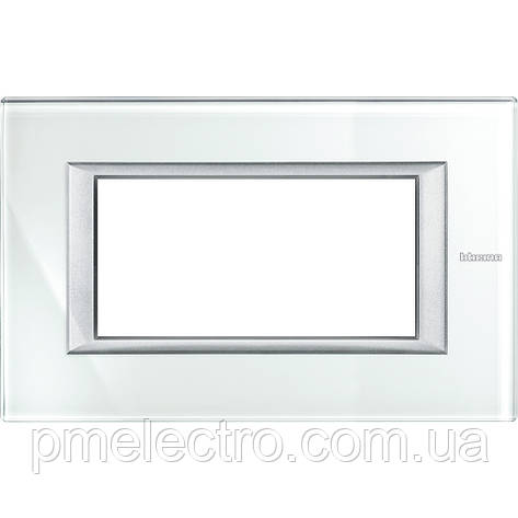 Рамка прямокутна 4 — модуля, Whice, Legrand Bticino Axolute, HA4804VSW, фото 1