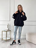 Чорна затишна тепла жіноча кофта-хутрочка на змійці хутро Тедді, фото 7