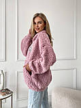 Рожева затишна тепла жіноча кофта-хутрочка на змійці хутро Тедді, фото 2