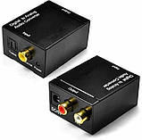 Конвертер Optical у RCA (гн.Toslink -> 2 г.RCA) з доп живленням, фото 3
