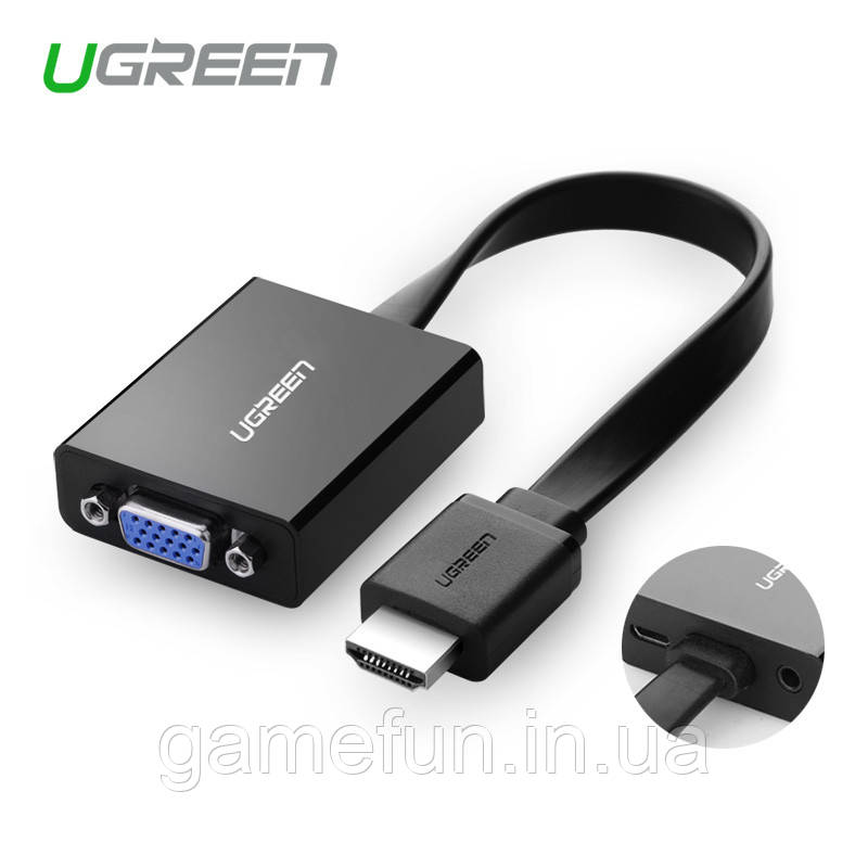 Переходник HDMI TO VGA + аудио выход + дополнительное питание Ugreen - фото 2 - id-p346045846