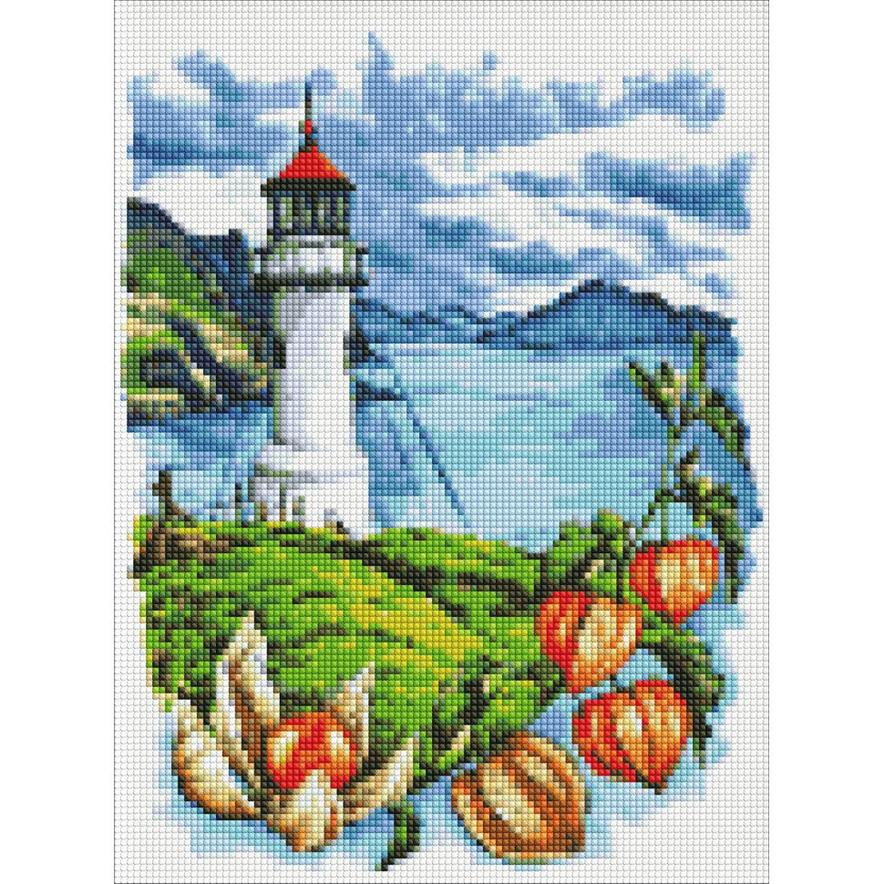 Алмазна мозаїка "Маяк із фізалісами" ©Анна Кулік Ідейка AMC7668 без підрамника 30х40 см, фото 1