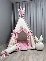 Вігвам дитячий Зефірка БОНБОН Повний комплект, дитячий вігвам, дитячий намет, вігвам для дітей, вігвам для дівчинки