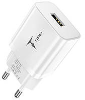 Сетевое зарядное устройство T-PHOX 5V/2.4A TC-124 Pocket USB (White)