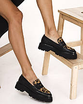Лофери жіночі Evromoda 428807 39 чорна шкіра 36, фото 4