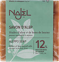 Мыло алеппское 12% масла лавра - Najel Savon d Alep Aleppo Soap By Laurel Oils 12% 200g (930531)