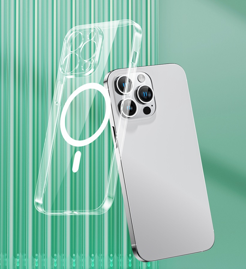 Прозорий чохол Magsafe Baseus Crystal Magnetic для iPhone 15 Pro