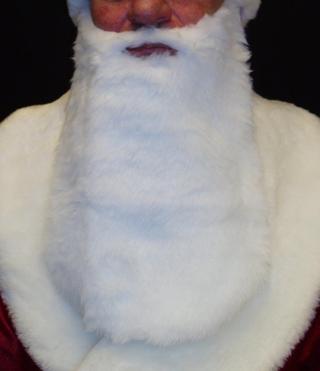 Борода біла 35*25 см Св. Миколая/Санта Клауса/Діда Мороза/старця/чаклуна - ЮНІОР, фото 1