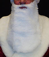 Борода белая 35*25 см Св. Николая/Санта Клауса/Деда Мороза/старца/колдуна - ЮНИОР