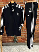 Спортивный костюм женский Adidas (Адидас) черный | осенний весенний летний Олимпийка + Штаны ЛЮКС качества