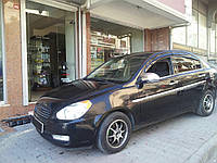 Hyundai Accent 2006-2010 Наружная окантовка окон Carmos TMR Хром молдинг Хюндай Акцент