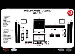 Volkswagen Touareg 2010" Накладки на панель AUC Накладки на панель Фольксваген Туарег