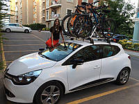 Renault Clio Крепление под велосипед на поперечные дуги TMR Крепление велосипеда Рено Клио 4