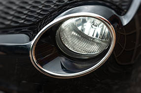 Nissan Juke 2010-2014 Хром на передні ліхтарі Carmos AUC Накладки на ліхтарі Ніссан Жук