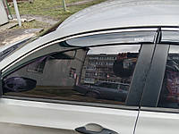 Hyundai Accent 2011-2017 Вітровики з хромомом Niken (Sedan) AUC Дефлектори вікон Хюндай Акцент Соларис