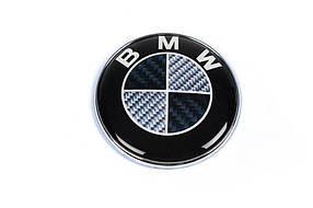 BMW 1 серія 2011" карбон емблема 74 мм (турція) на штирях AUC значок БМВ 1 Ф20/21