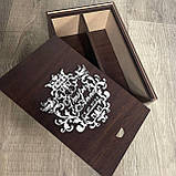 Подарункова коробочка 3Д принтом Коробка для весільних келихів 24,5см х 16см х 10 см, фото 2