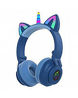 Бездротові навушники з котячими вушками єдиноріг CATEARS STN-27 LED Blue NC, код: 7566729