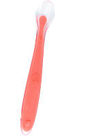 Силіконова ложка для годування дитини 2Life 15.8х2.4 см Рожевий (n-10074) NC, код: 7791238