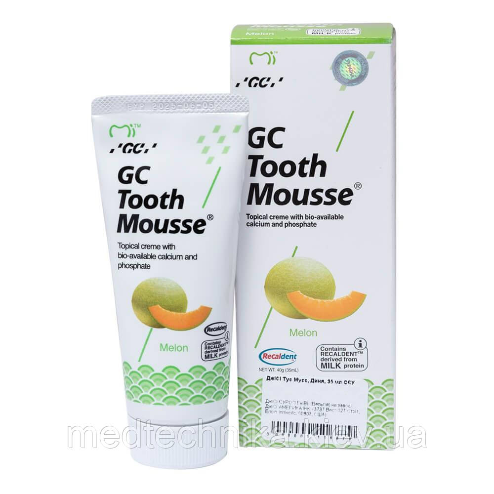 Tooth Mousse Дыня (Тус Мусс) крем-гель для реминерализации зубов, 35 мл, GC - фото 1 - id-p1813481666