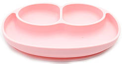 Силіконова тарілка килимок для годування дитини 22х15 см Рожевий (vol-910) NC, код: 2603145