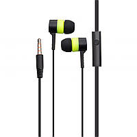 Дротові навушники вакумні з мікрофоном Celebrat 3.5 mm D2 1.2 m Green NC, код: 7746973