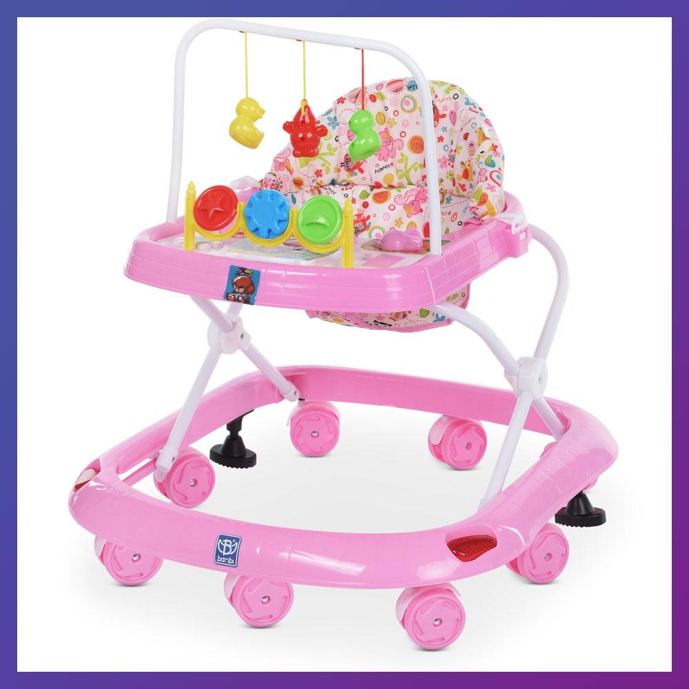Дитячі музичні ходунки Bambi M 0541C-6 рожевий, фото 1