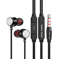 Дротові вакуумні навушники з мікрофоном SomicTone D17 3.5 mm jack 1.2 м Black NC, код: 7934680