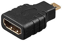 Перехідник моніторний Goobay HDMI-micro F M (адаптер) HS+HEC+ARC+3D литий Gold чорний (75.06. KB, код: 7453465