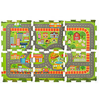 Дитячий килимок-мозаїка 6 елементів Metr+ Дороги (ncd.5800) NC, код: 1402447