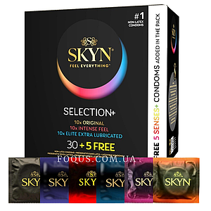 Презервативи Skyn Selection 35 шт безлатексні презервативи 6 різних видів в коробці