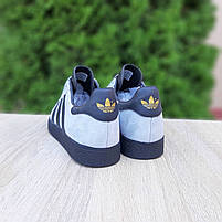 Чоловічі кросівки найнижчі сірі Adidas Gazelle. Замшеві кеди весна літо чоловічі сірі Адідас Газель, фото 10